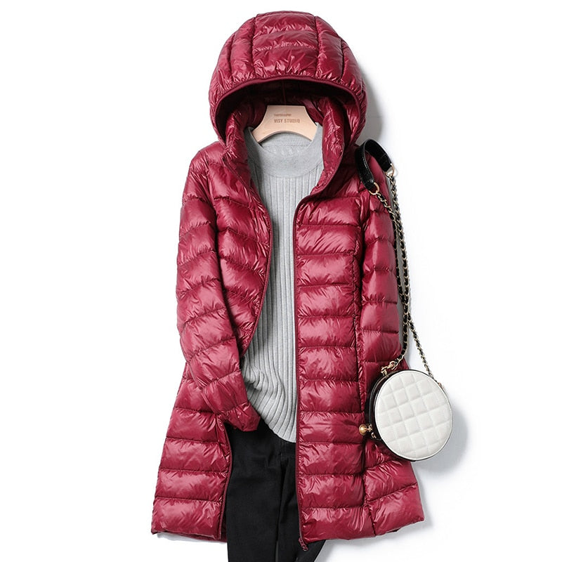 EB | Ultralichte Damen Winterjacke Mit Abnehmbarem Kapuzen