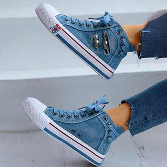 Trendige High Denim Damensneaker – Selina EB