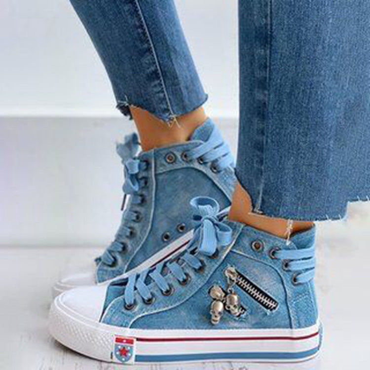 Trendige High Denim Damensneaker – Selina EB