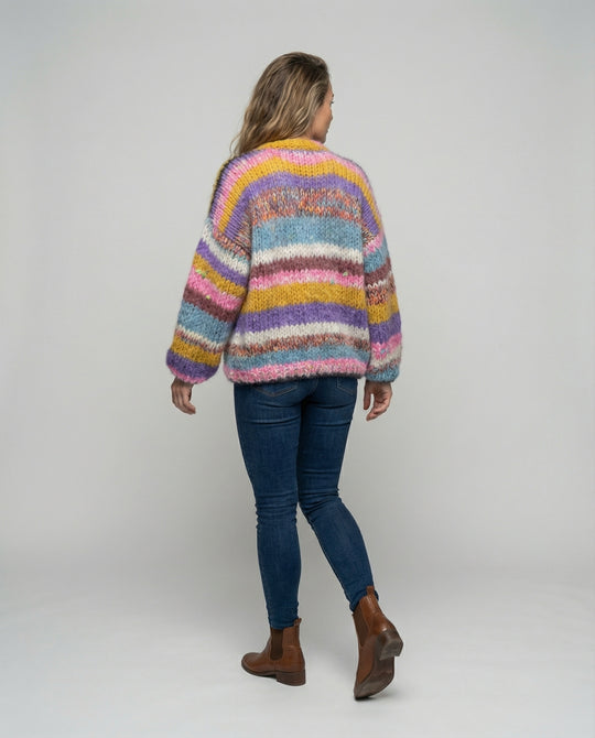 EB | Bunte Patchwork Strickjacke Für Damen