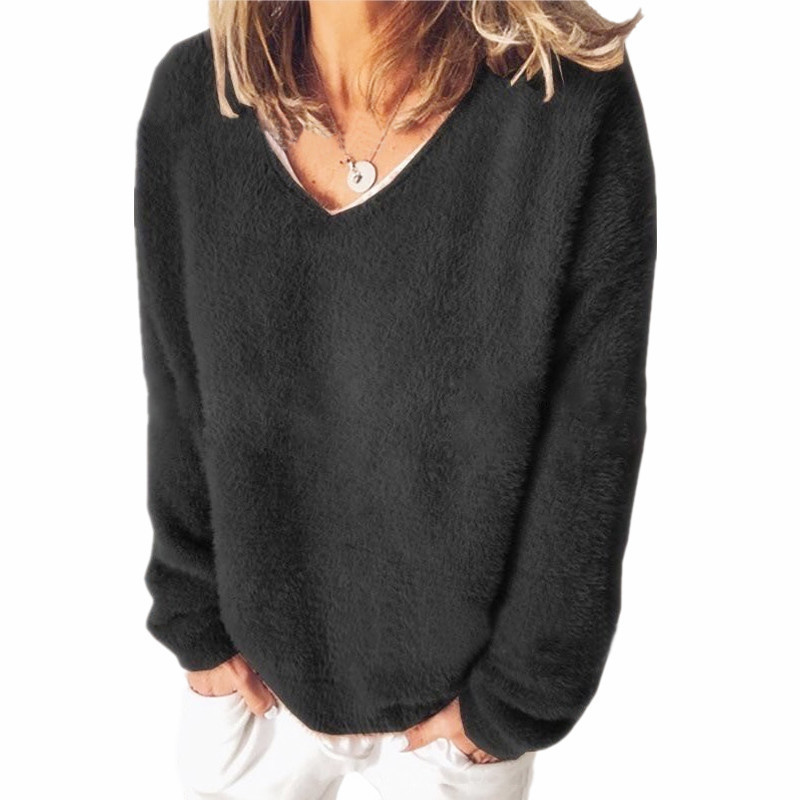 EB | V-Ausschnitt Sweatshirt Langarm Freizeitstil