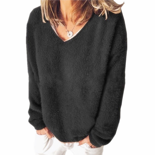 EB | V-Ausschnitt Sweatshirt Langarm Freizeitstil