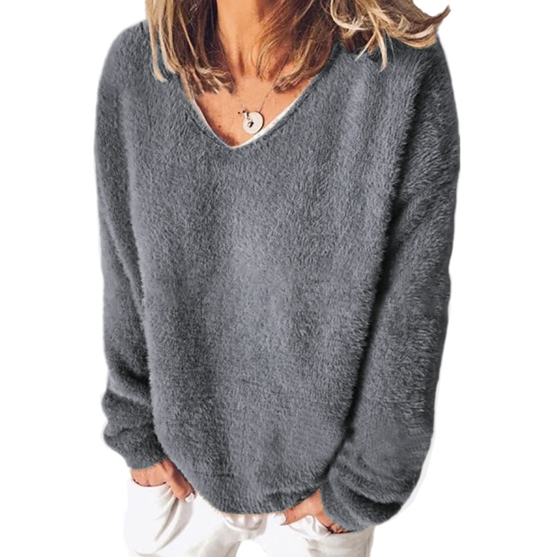 EB | V-Ausschnitt Sweatshirt Langarm Freizeitstil