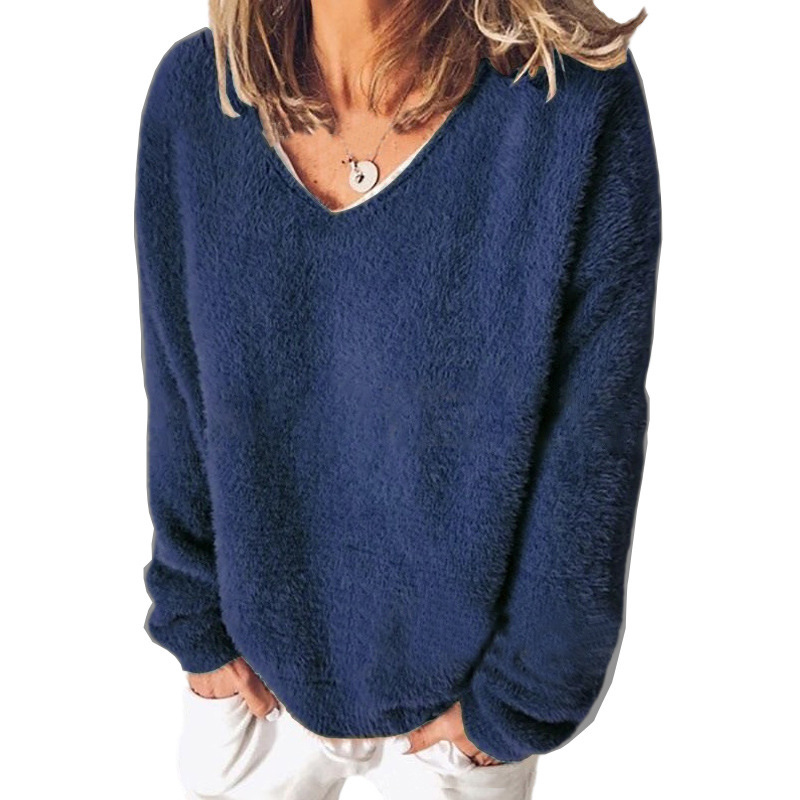 EB | V-Ausschnitt Sweatshirt Langarm Freizeitstil