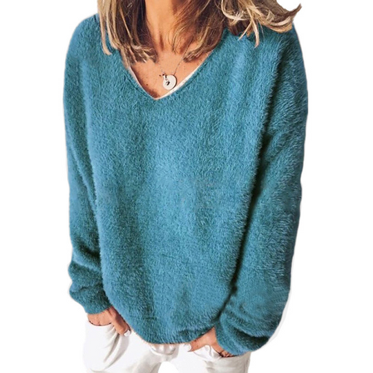 EB | V-Ausschnitt Sweatshirt Langarm Freizeitstil
