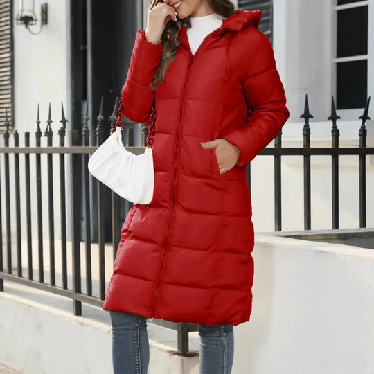 EB | Warme Damen Pufferjacke Mit Kapuze Und Reißverschluss