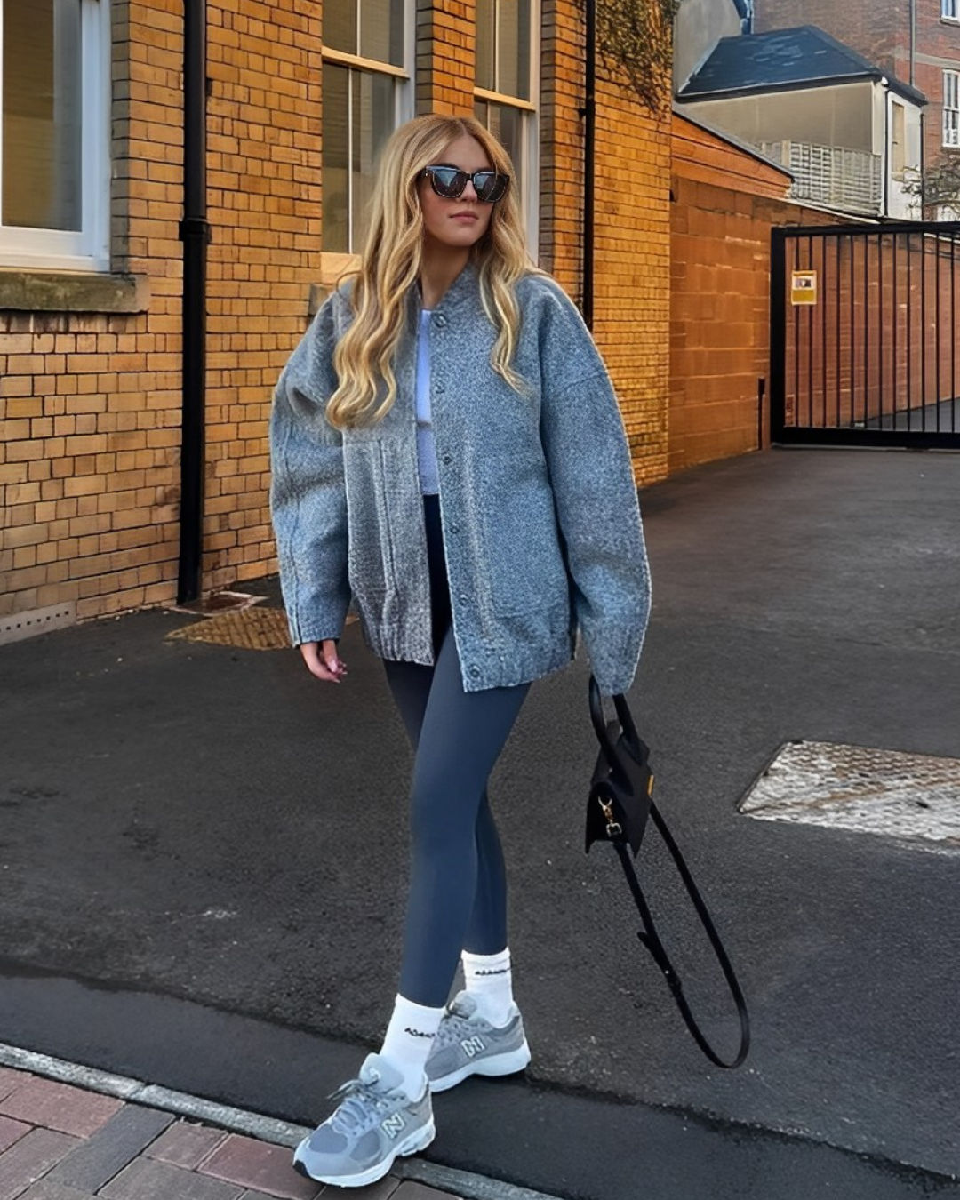 EB | Bomberjacke - Oversized Fit - Weiches Fleece - Druckknopfverschluss - Taschen