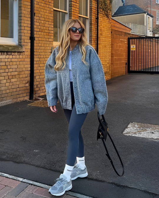 EB | Bomberjacke - Oversized Fit - Weiches Fleece - Druckknopfverschluss - Taschen