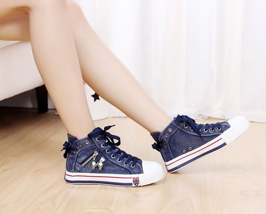 Trendige High Denim Damensneaker – Selina EB