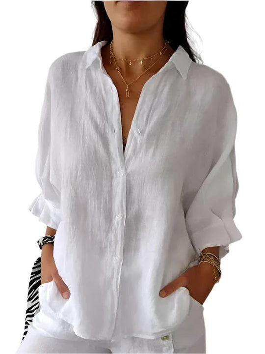 EB | Damen Bluse Unifarben – Leicht & Sommerlich