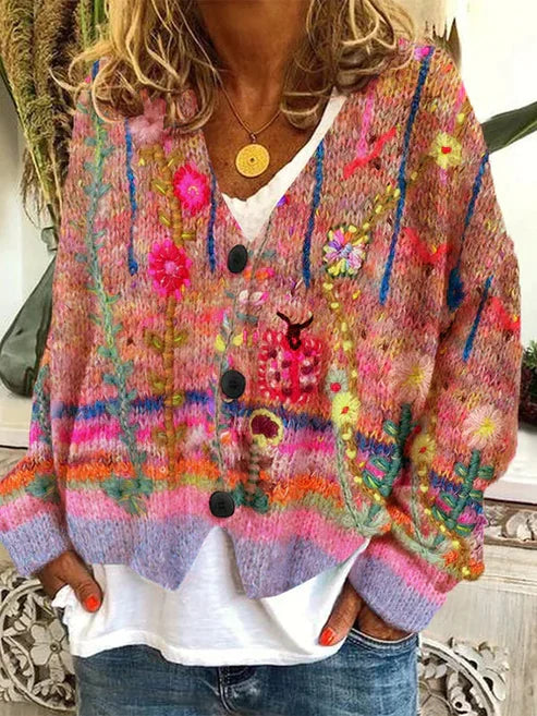 EB | Bunt &Amp; Stilvolles Bedrucktes Jacket mit Knöpfen