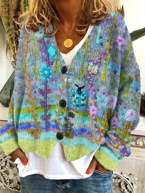 EB | Bunt &Amp; Stilvolles Bedrucktes Jacket mit Knöpfen