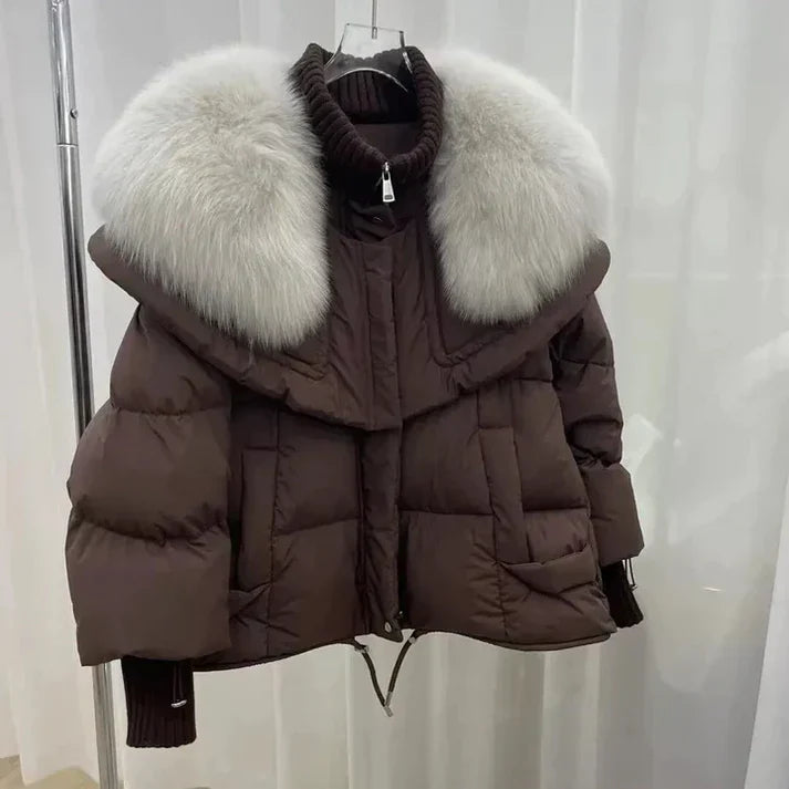 EB | Warme, Wattierte Fell-Daunenjacke für Damen