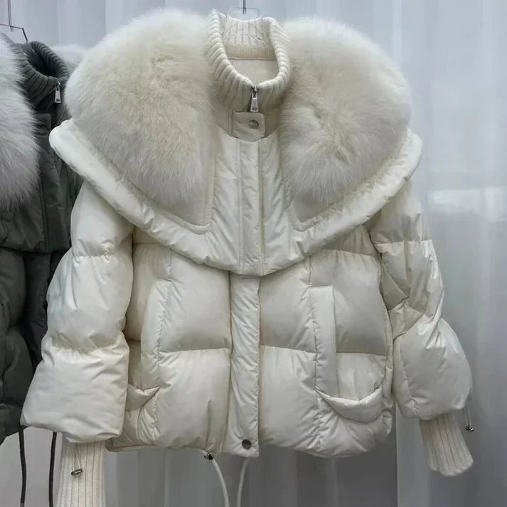 EB | Warme, Wattierte Fell-Daunenjacke für Damen