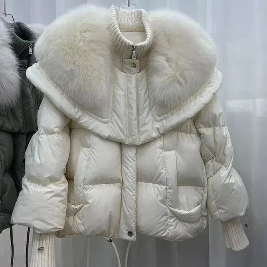EB | Warme, Wattierte Fell-Daunenjacke für Damen