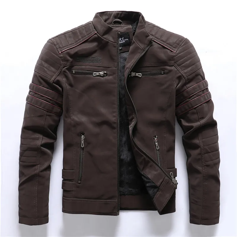 EB | Motorradjacke Slim Fit Fleece-Futter Steppdetails Reißverschlusstaschen