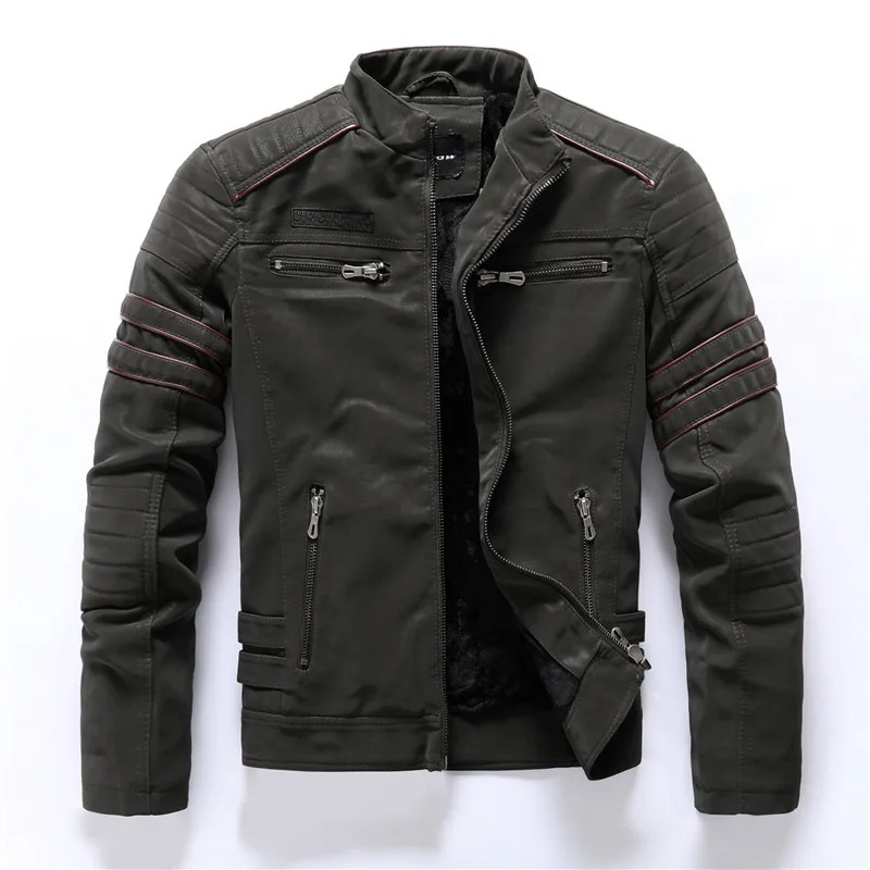 EB | Motorradjacke Slim Fit Fleece-Futter Steppdetails Reißverschlusstaschen