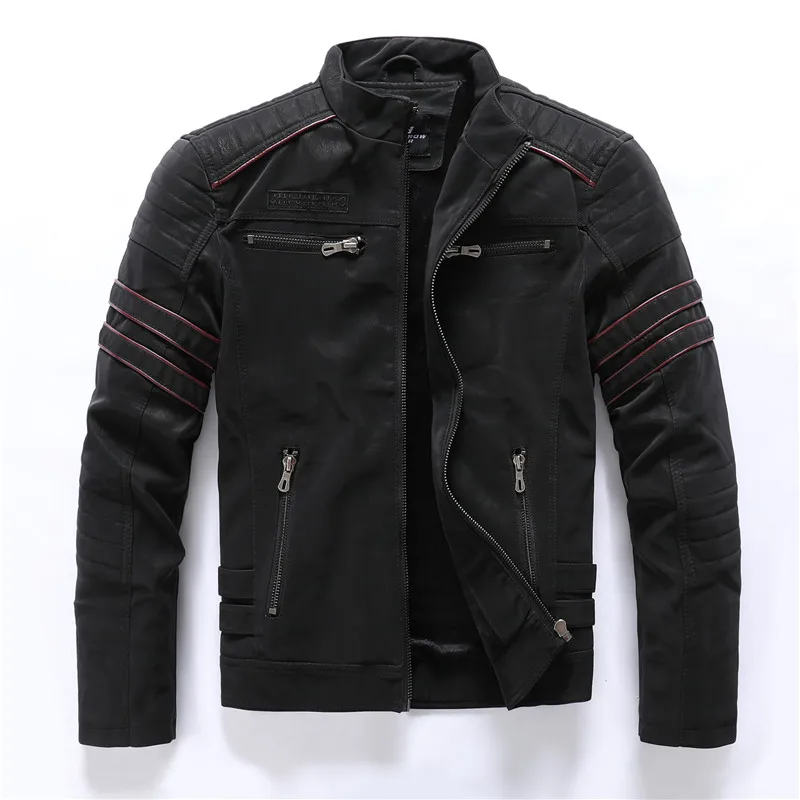 EB | Motorradjacke Slim Fit Fleece-Futter Steppdetails Reißverschlusstaschen