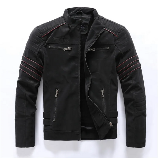EB | Motorradjacke Slim Fit Fleece-Futter Steppdetails Reißverschlusstaschen