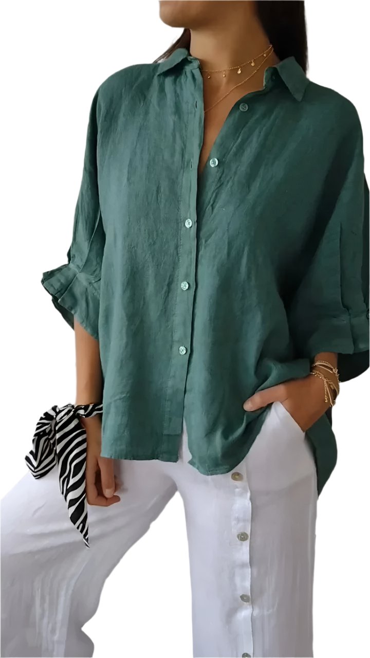 EB | Damen Bluse Unifarben – Leicht & Sommerlich