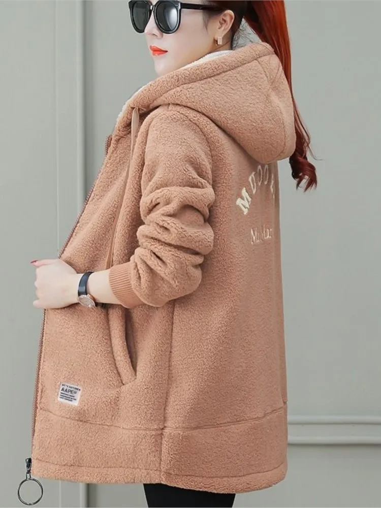EB | Jacke - Mittellang mit Kapuze - Lockere Passform - Weicher Fleece - Reißverschluss