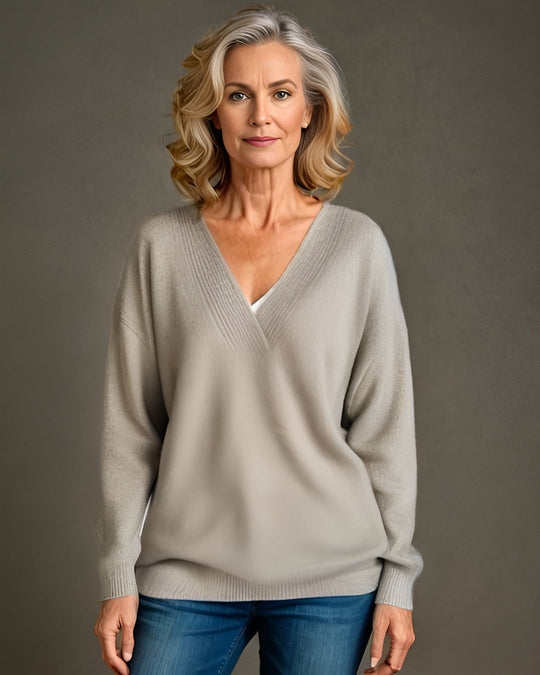 EB | Bequeme V-Ausschnitt Damenpullover