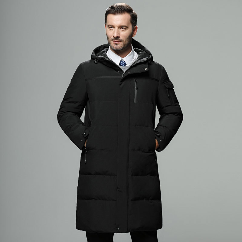 EB | Pufferjacke Webmischung Lange Länge Verstellbare Kapuze & Bündchen