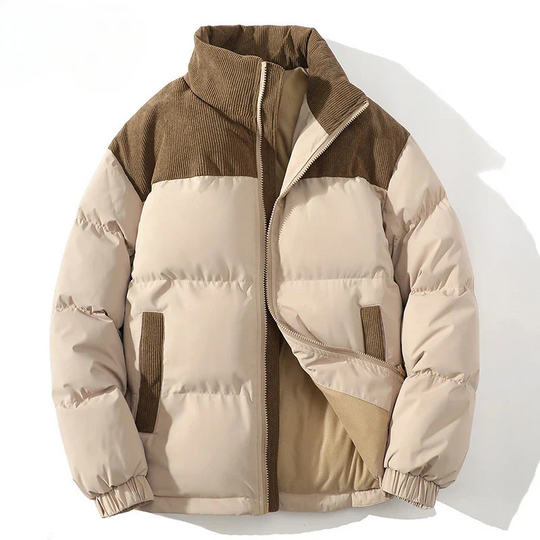 EB | Pufferjacke Polyester Gestepptes Futter Ripp Cord Stück Elastische Bündchen