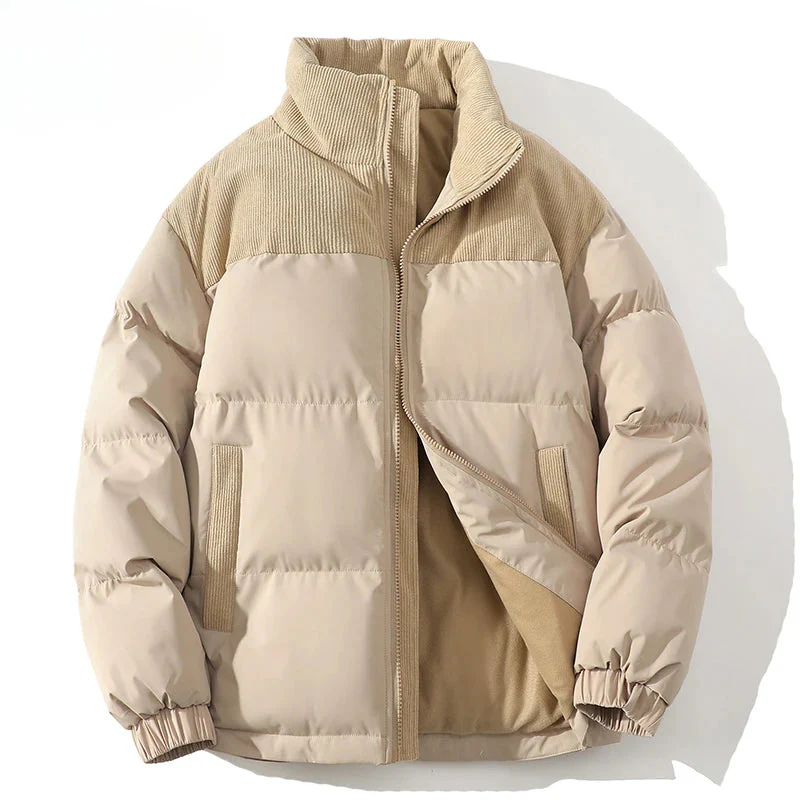 EB | Pufferjacke Polyester Gestepptes Futter Ripp Cord Stück Elastische Bündchen