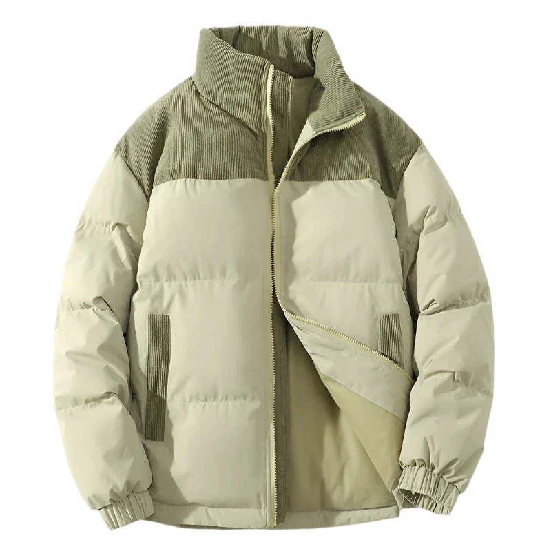 EB | Pufferjacke Polyester Gestepptes Futter Ripp Cord Stück Elastische Bündchen