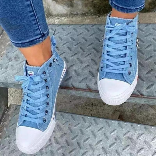Trendige High Denim Damensneaker – Selina EB
