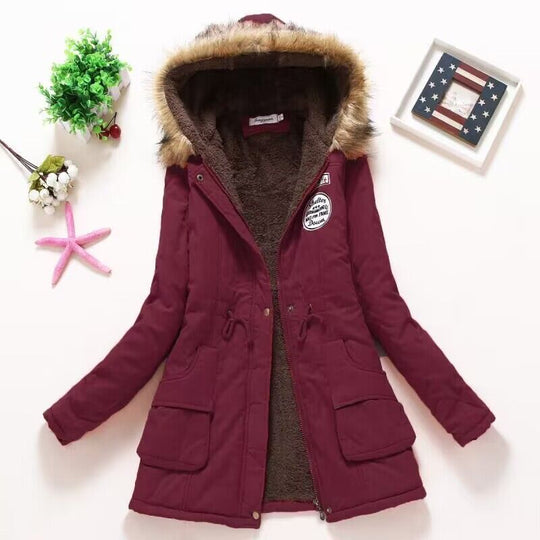 EB | Damen Parkajacke mit Kapuze und Fleecefutter mit Taschen