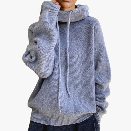 EB | Oversized Strickpullover mit Hohem Kragen Acryl Warm und Komfortabel