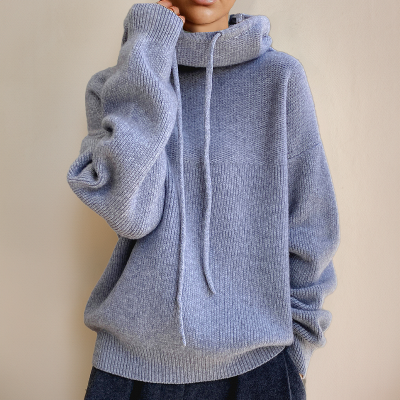 EB | Strickpullover mit Hohem Kragen Weicher Strick Lässig und Warm