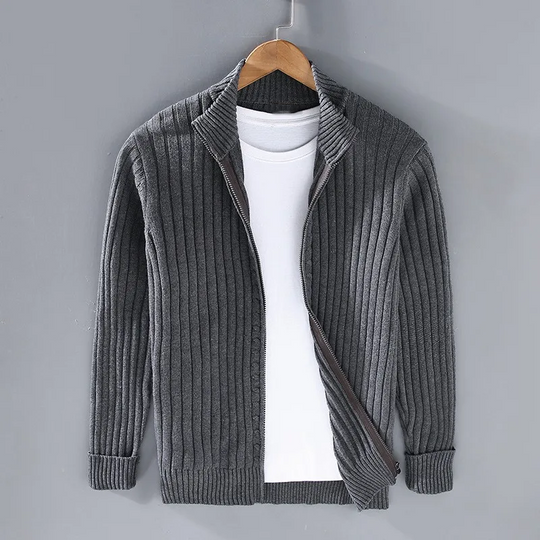 EB | Gerippter Reißverschluss-Cardigan