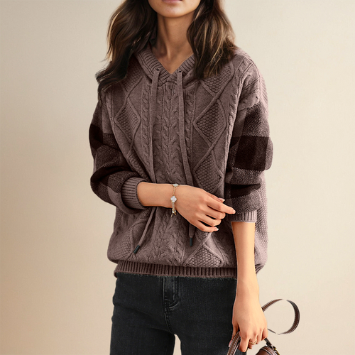 EB | Strickpullover mit Kabelmuster Weich und Warm Perfekt für Herbst und Winter