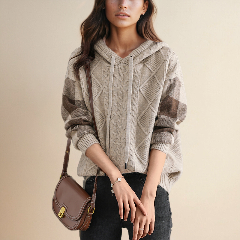 EB | Strickpullover mit Kabelmuster Weich und Warm Perfekt für Herbst und Winter