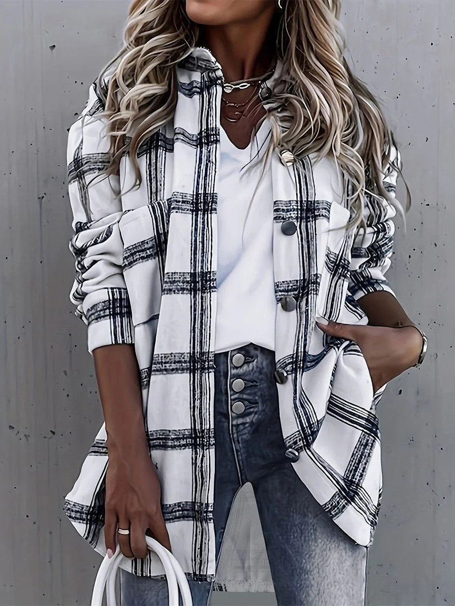 EB | Damen Oversized Karos Hemdjacke
