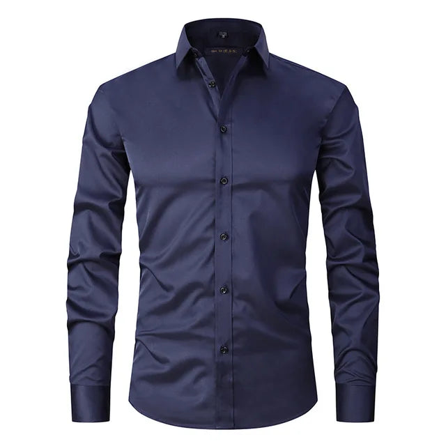 EB | Herren Slim Passform Stretchstoff Bügelfrei Button Down Kragen