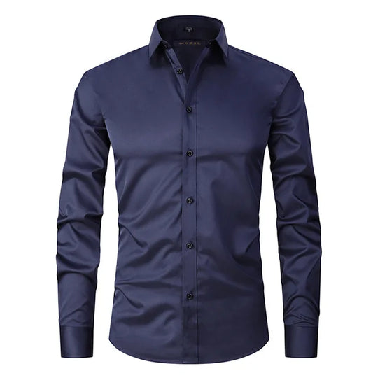 EB | Herren Slim Passform Stretchstoff Bügelfrei Button Down Kragen