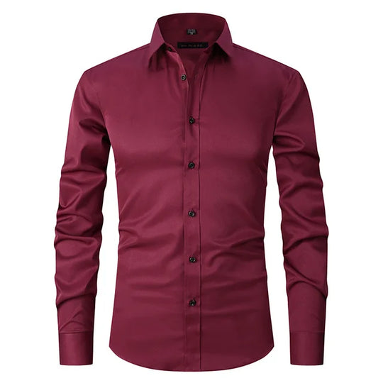 EB | Herren Slim Passform Stretchstoff Bügelfrei Button Down Kragen