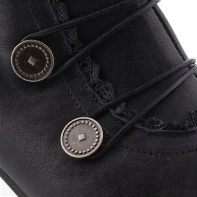 EB | Damen Viktorianische Schnür-Stiefeletten mit Spitzenbesatz