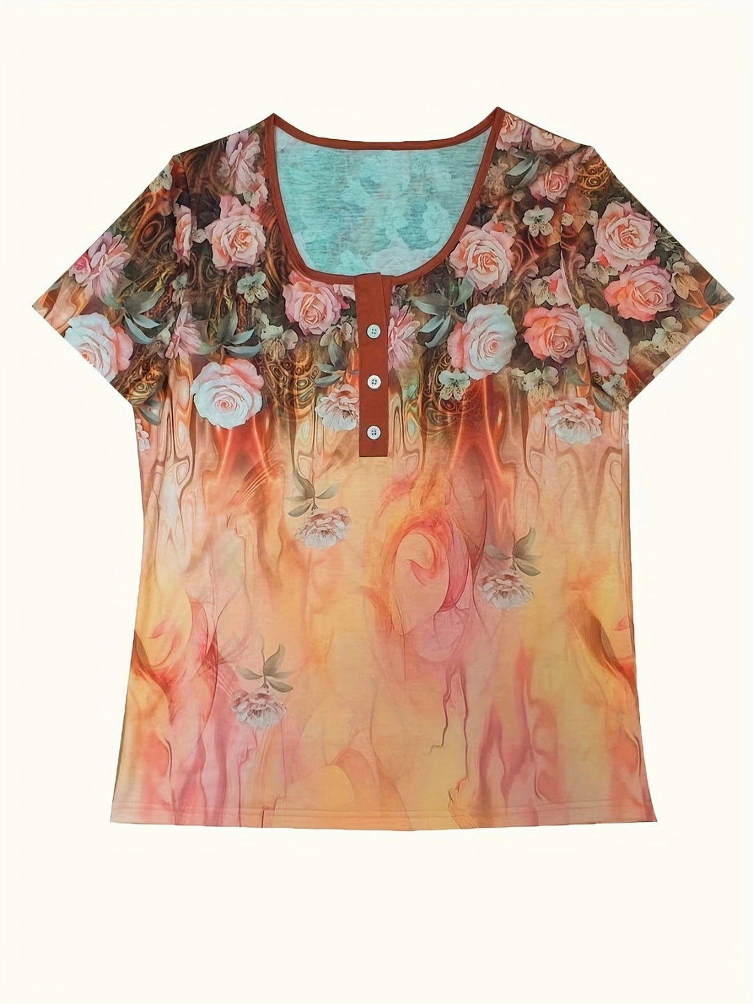 EB | T-Shirt mit lockerem Print für Frauen