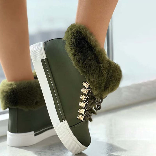 Warme Plüsch Plattform Stiefeletten EB