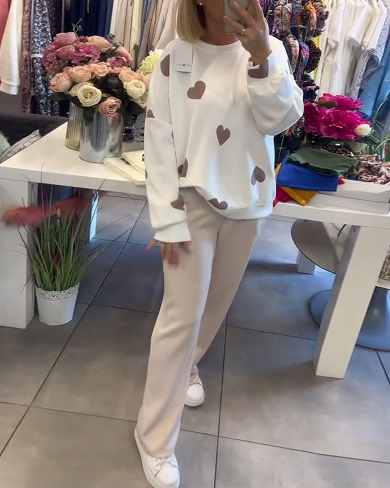 EB | Frauen Casual Herz Pullover