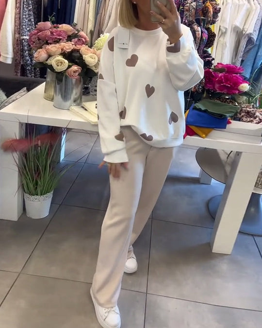 EB | Frauen Casual Herz Pullover