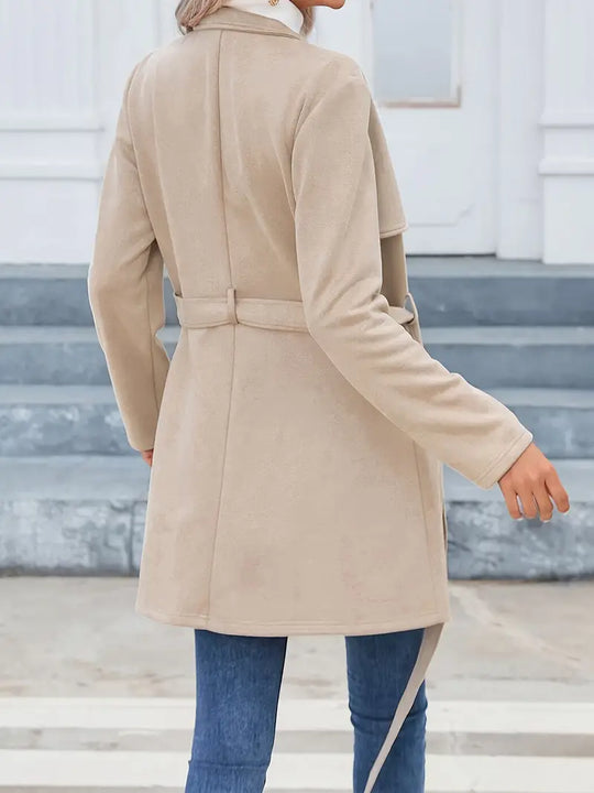 Heidi-Mode | Mid Length Reißverschlussmantel mit Stehkragen und Gürtel