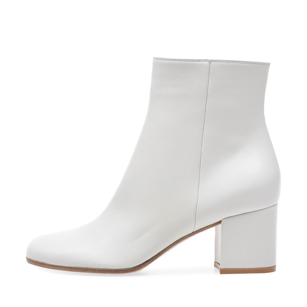 EB | Damen Chunky Heel Rund-Toe Mittel-Hügel Stiefel