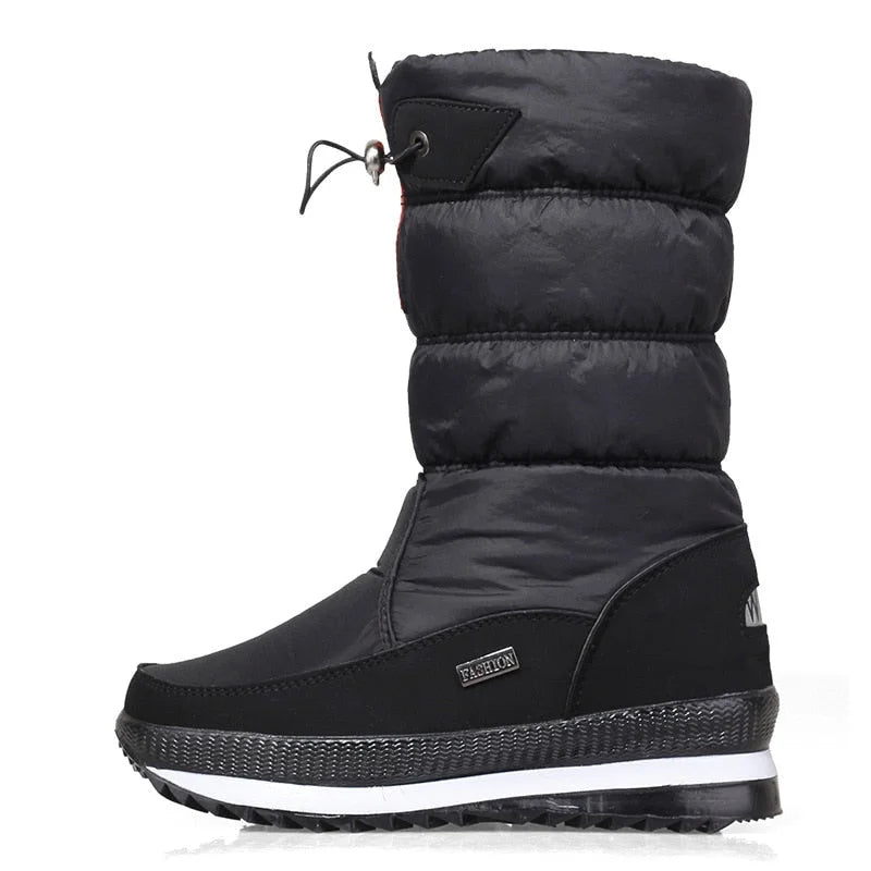 EB | Damen Wasserdichte Mid-Calf Plüsch Stiefel