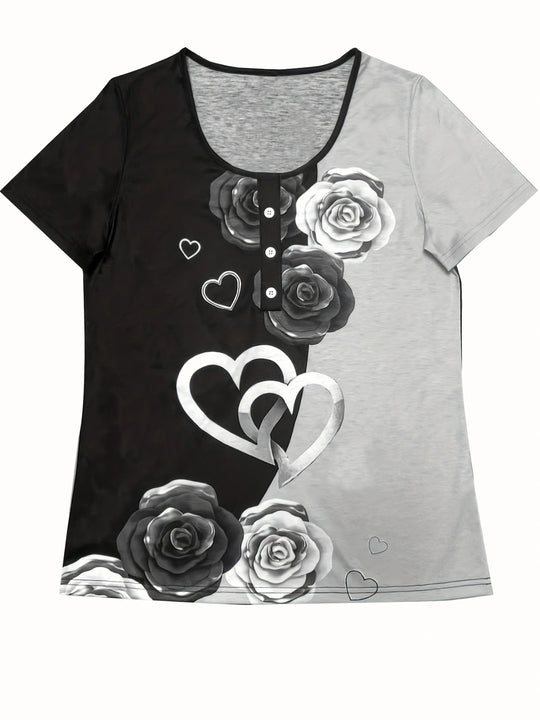 EB | T-Shirt mit lockerem Print für Frauen
